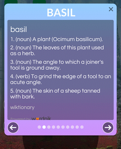 word definition via Wiktionary